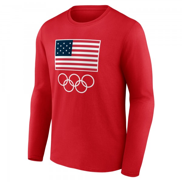 Футболка с длинным рукавом Team USA Fanatics Flag and Rings - Red