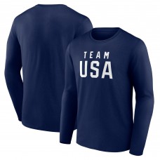 Футболка с длинным рукавом Team USA 2024 Olympics Wordmark - Navy