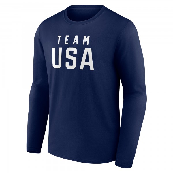 Футболка с длинным рукавом Team USA 2024 Olympics Wordmark - Navy