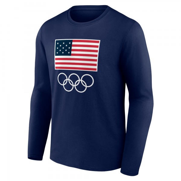 Футболка с длинным рукавом Team USA 2024 Olympics Primary Logo - Navy