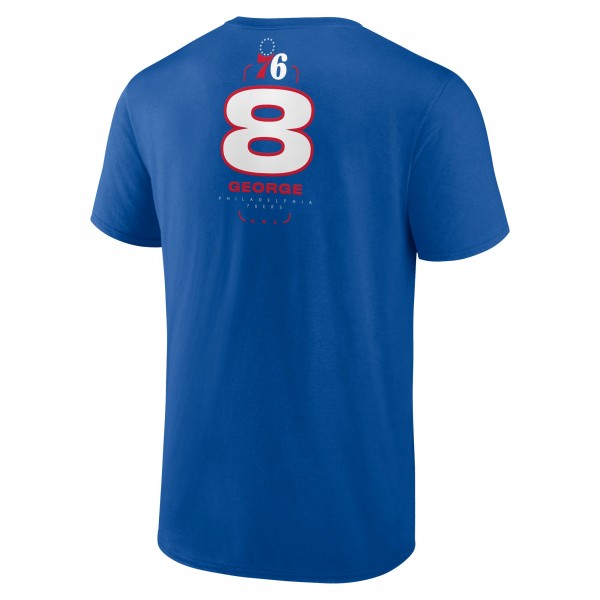 Philadelphia 76ers Paul George Royal Behind The Back Name & Number T-Shirt
