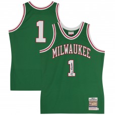 Oscar Robertson Milwaukee Bucks Autographed Fanatics Authentic Mitchell & Ness Green 1970-71 Authentic Jersey - Front Signed