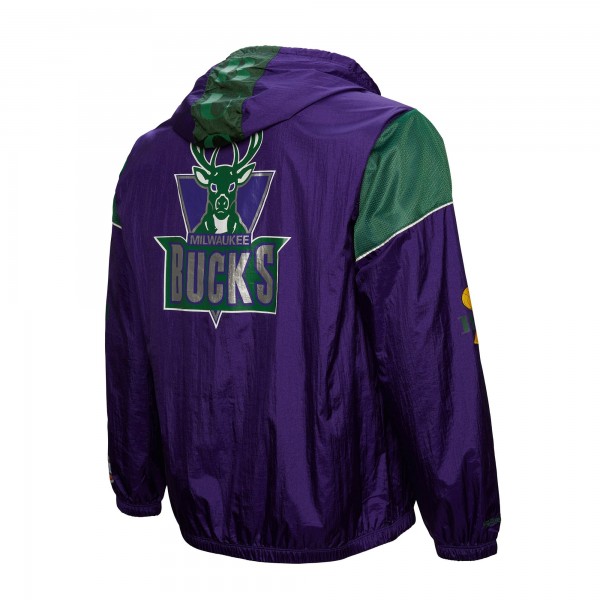Ветровка на короткой молнии Milwaukee Bucks Mitchell & Ness Unisex Hardwood Classics Team OG 3.0 Anorak - Purple
