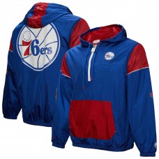 Unisex Philadelphia 76ers Mitchell & Ness Royal Hardwood Classics Team OG 3.0 Anorak Half-Zip Windbreaker Jacket