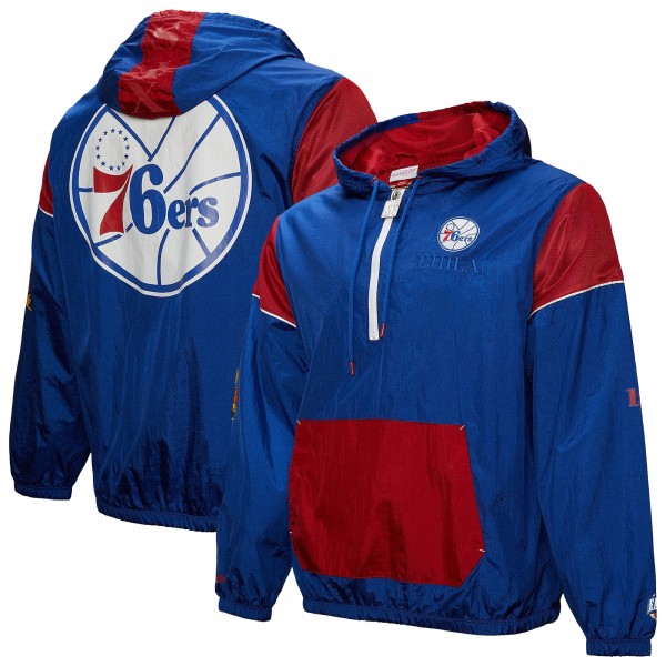 Unisex Philadelphia 76ers Mitchell & Ness Royal Hardwood Classics Team OG 3.0 Anorak Half-Zip Windbreaker Jacket