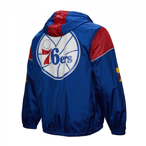 Unisex Philadelphia 76ers Mitchell & Ness Royal Hardwood Classics Team OG 3.0 Anorak Half-Zip Windbreaker Jacket