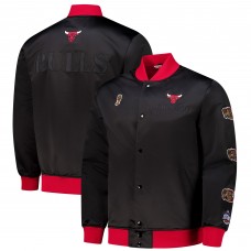 Куртка на кнопках Chicago Bulls Mitchell & Ness Black Hardwood Classics Team OG 3.0 Lightweight Satin