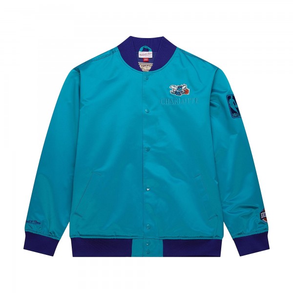 Бомбер Charlotte Hornets Mitchell & Ness Hardwood Classics Team OG 3.0 Lightweight Satin - Teal