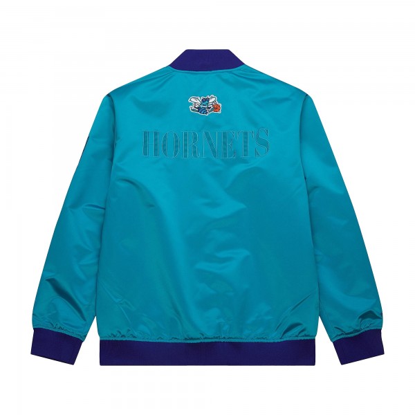 Бомбер Charlotte Hornets Mitchell & Ness Hardwood Classics Team OG 3.0 Lightweight Satin - Teal