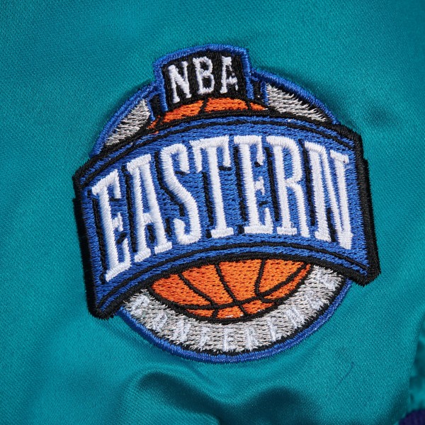 Бомбер Charlotte Hornets Mitchell & Ness Hardwood Classics Team OG 3.0 Lightweight Satin - Teal