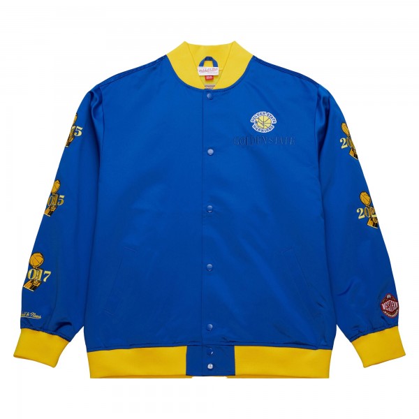 Бомбер Golden State Warriors Mitchell & Ness Hardwood Classics Team OG 3.0 Lightweight Satin - Royal