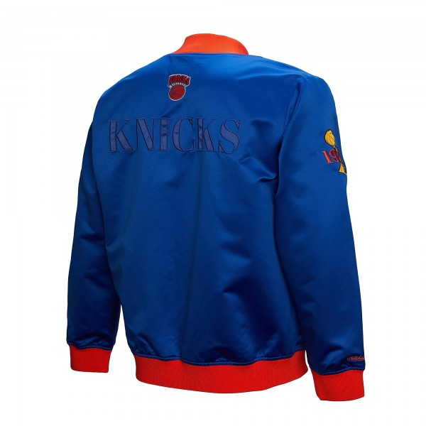 Бомбер New York Knicks Mitchell & Ness Hardwood Classics Team OG 3.0 Lightweight Satin - Blue