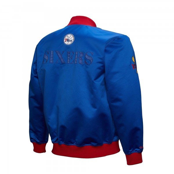 Philadelphia 76ers Mitchell & Ness Royal Hardwood Classics Team OG 3.0 Lightweight Satin Full-Snap Jacket