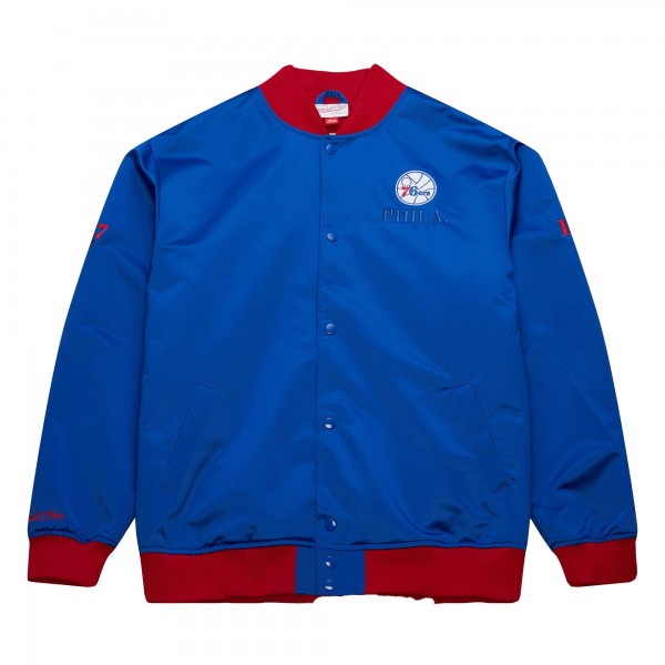 Philadelphia 76ers Mitchell & Ness Royal Hardwood Classics Team OG 3.0 Lightweight Satin Full-Snap Jacket