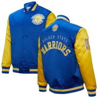 Бомбер Golden State Warriors Mitchell & Ness  Hardwood Classic Primetime Satin - Royal