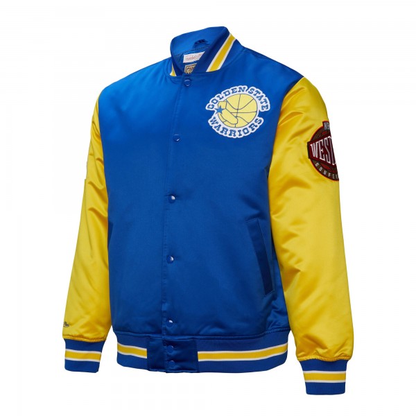 Бомбер Golden State Warriors Mitchell & Ness  Hardwood Classic Primetime Satin - Royal
