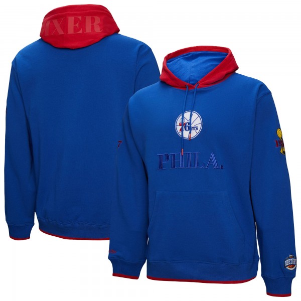 Philadelphia 76ers Mitchell & Ness Royal Hardwood Classics Team OG 3.0 Pullover Hoodie