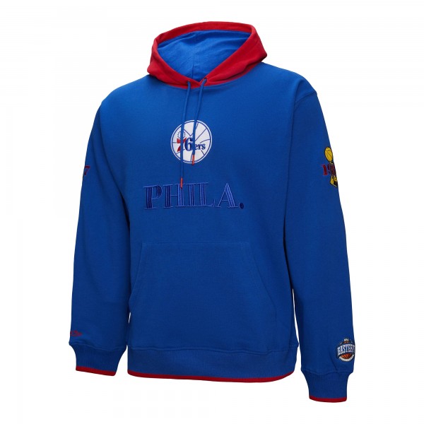 Philadelphia 76ers Mitchell & Ness Royal Hardwood Classics Team OG 3.0 Pullover Hoodie