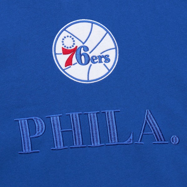 Philadelphia 76ers Mitchell & Ness Royal Hardwood Classics Team OG 3.0 Pullover Hoodie