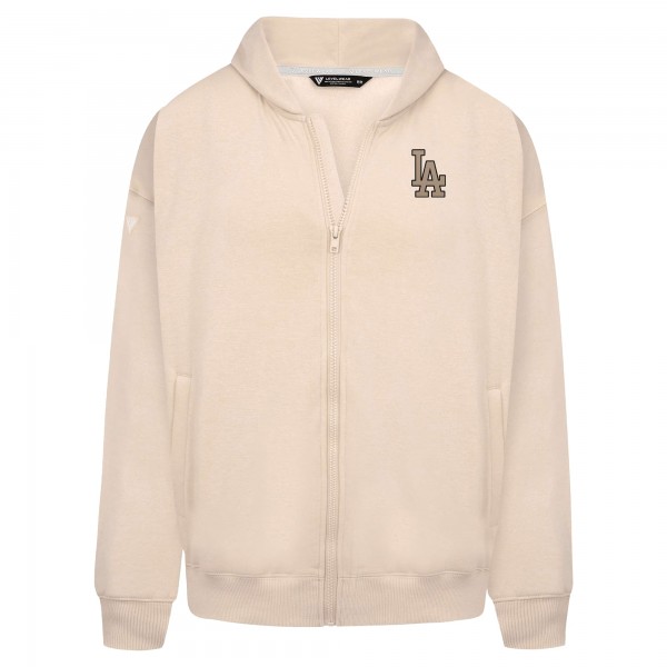 Los Angeles Dodgers Levelwear Khaki Uphill Oversized Full-Zip Hoodie
