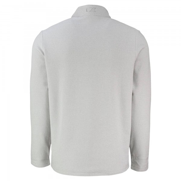 Los Angeles Dodgers Cutter & Buck Gray Hunts Point Eco Textured Fleece Recycled Half-Snap Sweatshirt