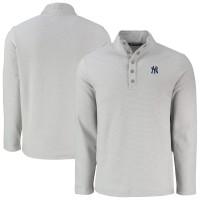 New York Yankees Cutter & Buck Gray Hunts Point Eco Textured Fleece Recycled Half-Snap Sweatshirt