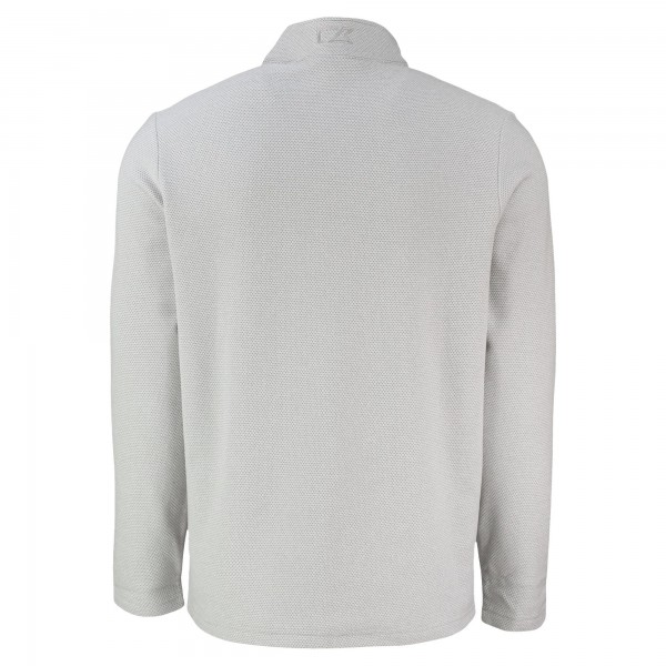 New York Yankees Cutter & Buck Gray Hunts Point Eco Textured Fleece Recycled Half-Snap Sweatshirt