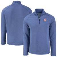 New York Yankees Cutter & Buck Heather Blue Peshastin Eco Fleece Recycled Raglan Quarter-Zip Top