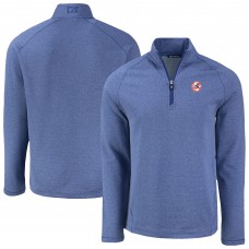 New York Yankees Cutter & Buck Heather Blue Peshastin Eco Fleece Recycled Raglan Quarter-Zip Top