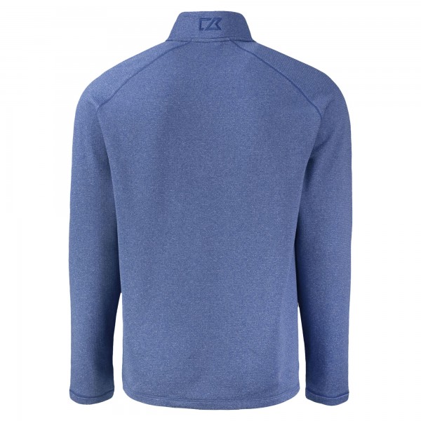 New York Yankees Cutter & Buck Heather Blue Peshastin Eco Fleece Recycled Raglan Quarter-Zip Top