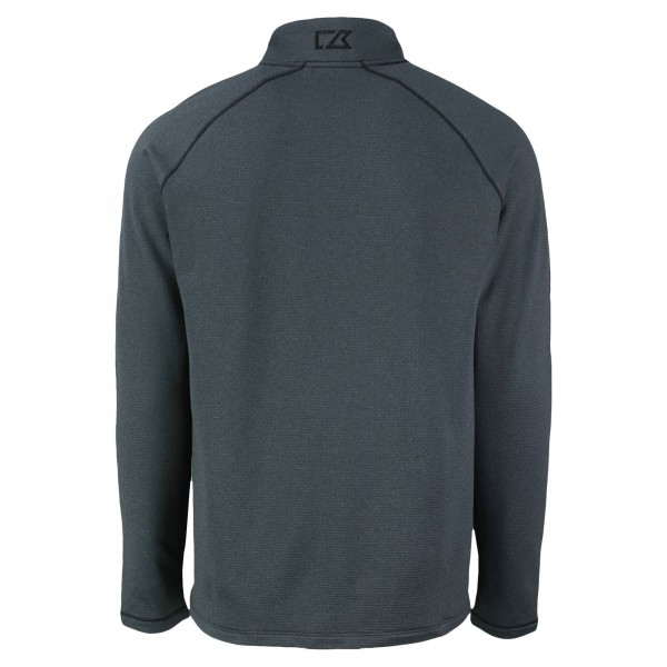 New York Yankees Cutter & Buck Heather Black Peshastin Eco Fleece Recycled Raglan Quarter-Zip Top