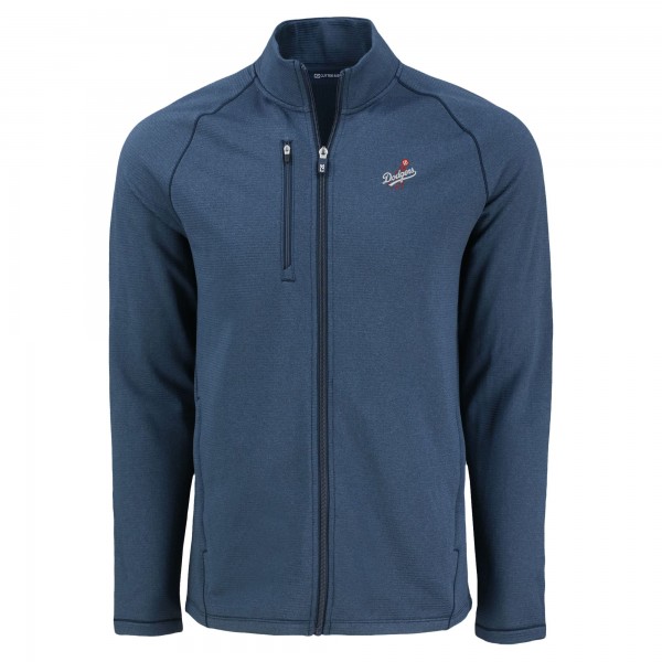 Los Angeles Dodgers Cutter & Buck Heather Navy Peshastin Eco Fleece Recycled Raglan Full-Zip Jacket