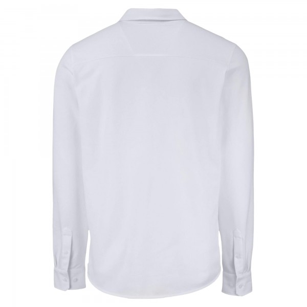 Los Angeles Dodgers Cutter & Buck White Knitted Advantage Tri-Blend Eco Soft Pique Long Sleeve Button-Up Shirt