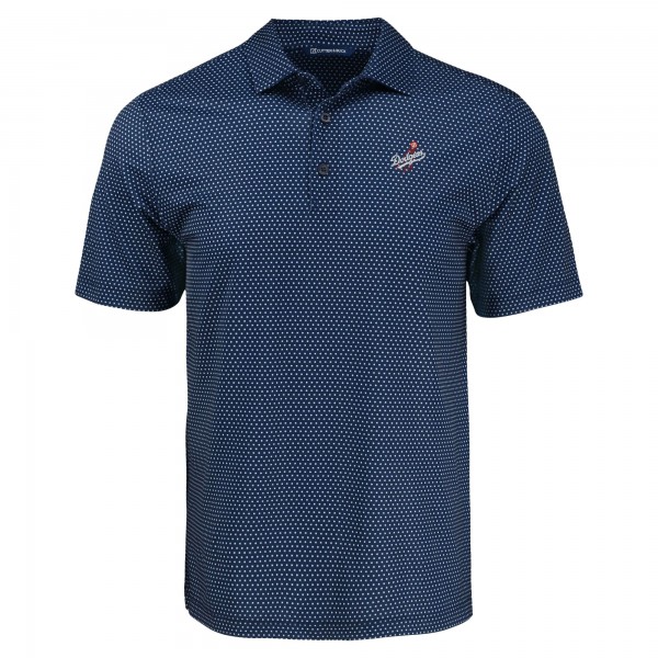 Los Angeles Dodgers Cutter & Buck Navy Pike Eco Shadow Check Print
