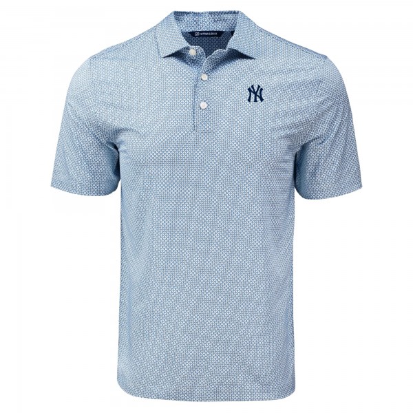 New York Yankees Cutter & Buck Navy Pike Eco Diamond Dot Print Polo