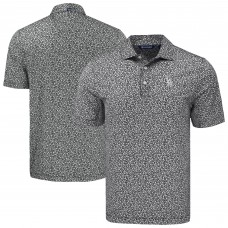 Los Angeles Dodgers Cutter & Buck Black Pike Eco Flora Print Recycled Polo