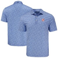 New York Yankees Cutter & Buck Blue Pike Eco Flora Print Recycled Polo