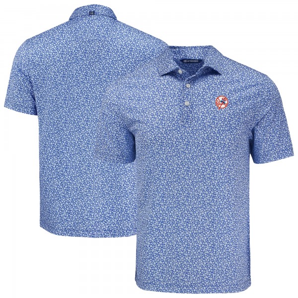 New York Yankees Cutter & Buck Blue Pike Eco Flora Print Recycled Polo
