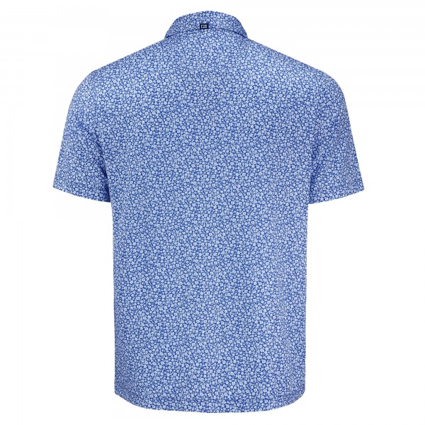 New York Yankees Cutter & Buck Blue Pike Eco Flora Print Recycled Polo