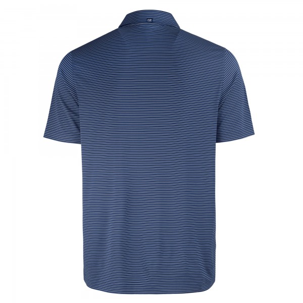 Los Angeles Dodgers Cutter & Buck Navy Forge Eco Fine Line Stripe Polo