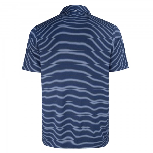 New York Yankees Cutter & Buck Navy Forge Eco Fine Line Stripe Polo