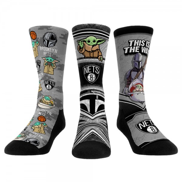 Три пары носков Brooklyn Nets Rock Em Socks Unisex