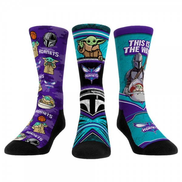 Три пары носков Charlotte Hornets Rock Em Socks Unisex