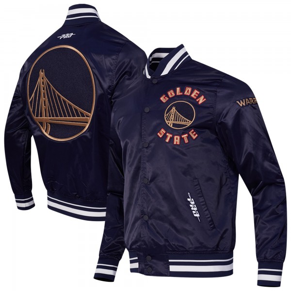 Куртка на кнопках Golden State Warriors Pro Standard Navy 2024/25 City Edition Chenille Satin