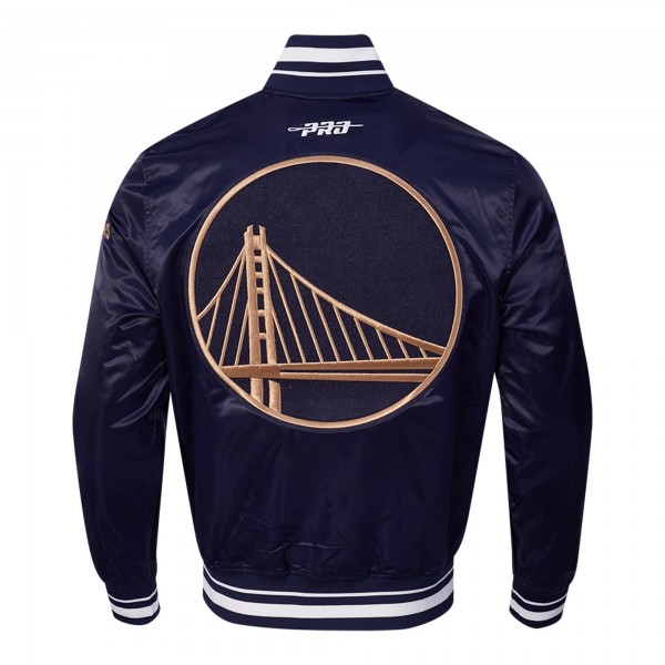 Куртка на кнопках Golden State Warriors Pro Standard Navy 2024/25 City Edition Chenille Satin