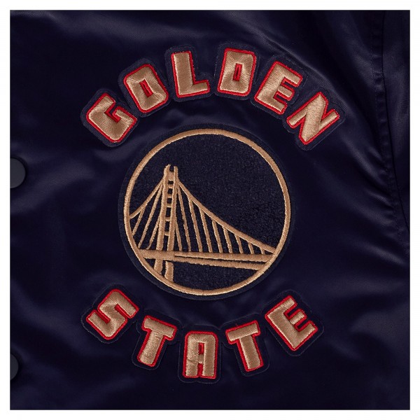 Куртка на кнопках Golden State Warriors Pro Standard Navy 2024/25 City Edition Chenille Satin