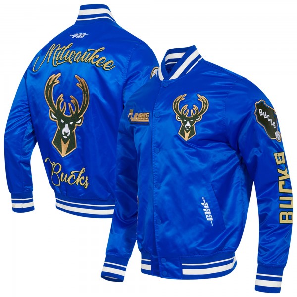 Бомбер Milwaukee Bucks Pro Standard 2024/25 City Edition Chenille Applique Satin - Blue