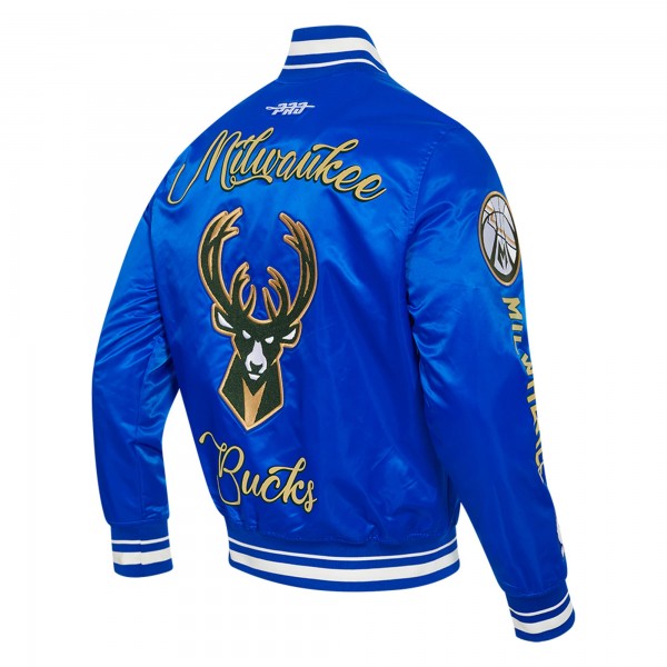 Бомбер Milwaukee Bucks Pro Standard 2024/25 City Edition Chenille Applique Satin - Blue