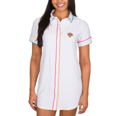Женская New York Knicks Concepts Sport White Flutter Knit Nightshirt