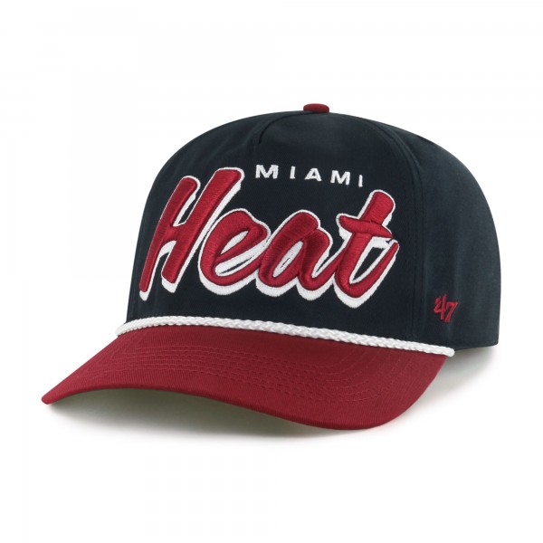 Бейсболка Miami Heat 47 Black/Red Dropshadow Rope Hitch